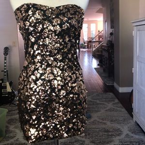Sequined Gold Party Dress